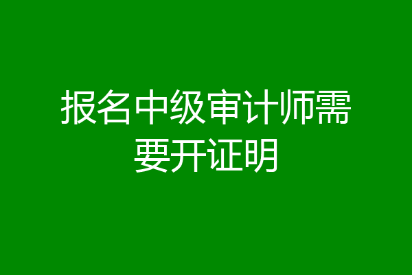 报名中级审计师需要开证明