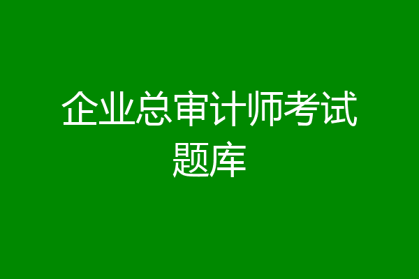 企业总审计师考试题库
