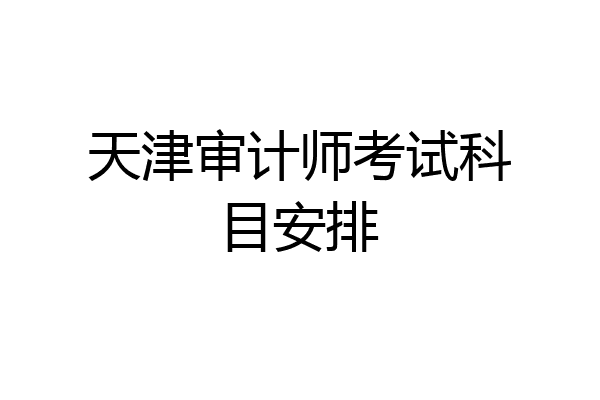 天津审计师考试科目安排