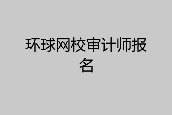 环球网校审计师报名