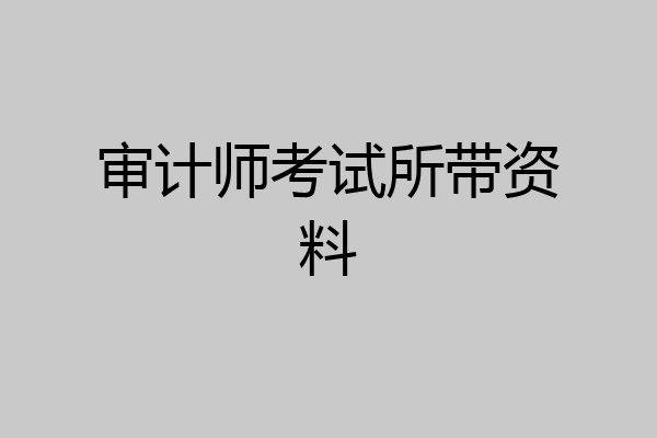 审计师考试所带资料