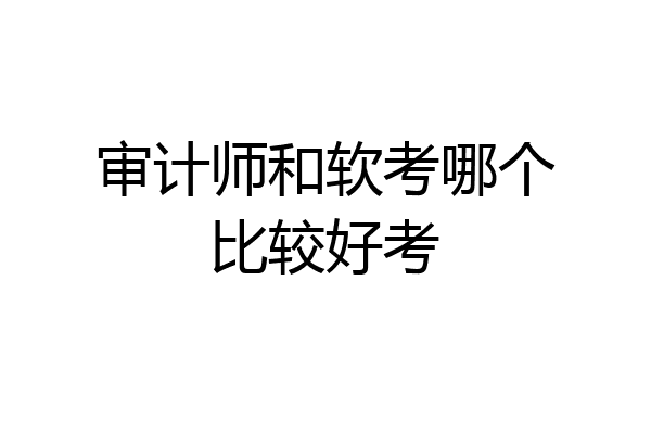 审计师和软考哪个比较好考
