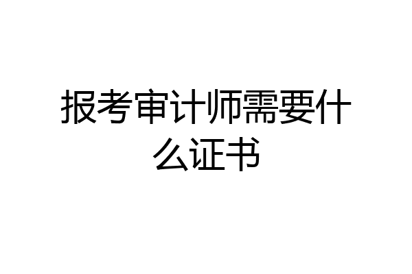 报考审计师需要什么证书