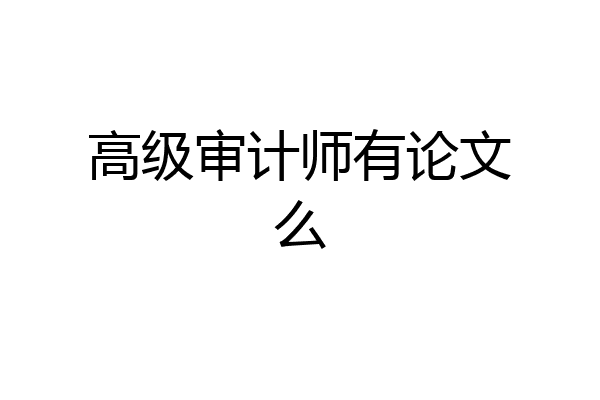 高级审计师有论文么