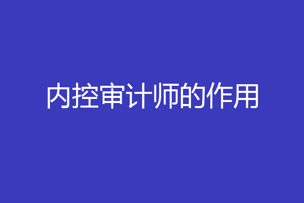 内控审计师的作用
