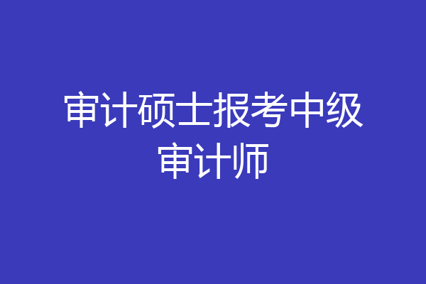 审计硕士报考中级审计师