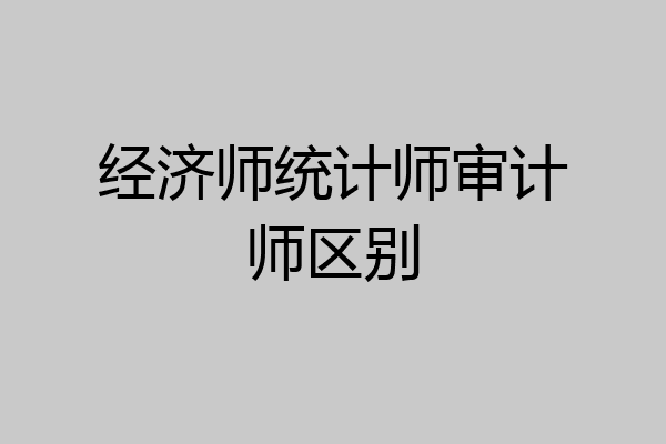 经济师统计师审计师区别