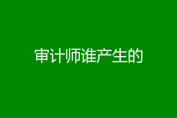 审计师谁产生的