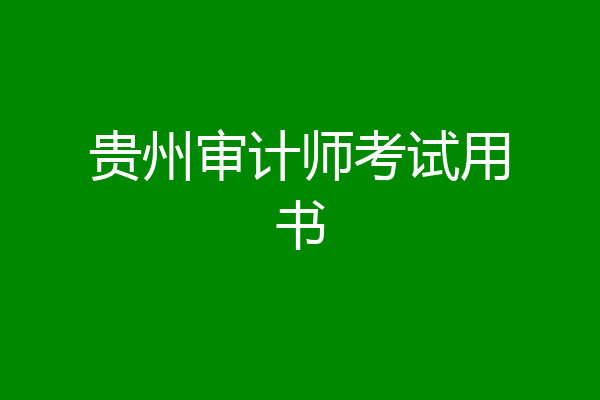 贵州审计师考试用书