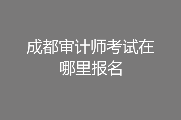成都审计师考试在哪里报名