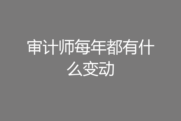 审计师每年都有什么变动
