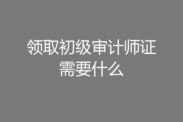 领取初级审计师证需要什么