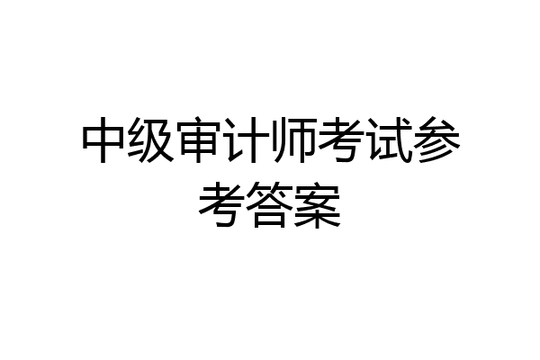 中级审计师考试参考答案