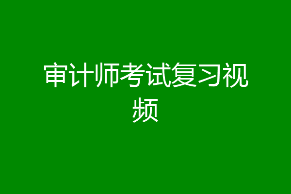 审计师考试复习视频