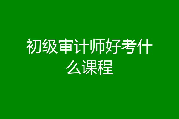 初级审计师好考什么课程