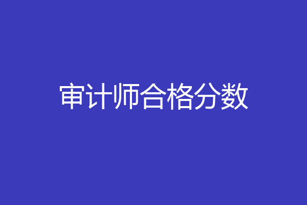 审计师合格分数