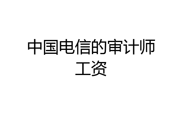 中国电信的审计师工资