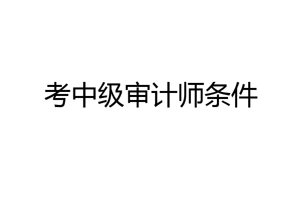 考中级审计师条件