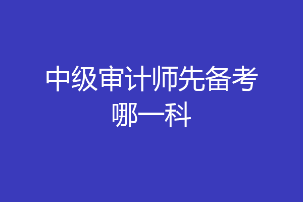 中级审计师先备考哪一科