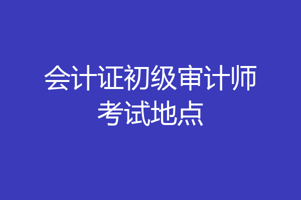会计证初级审计师考试地点