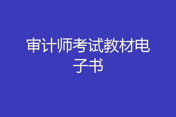 审计师考试教材电子书