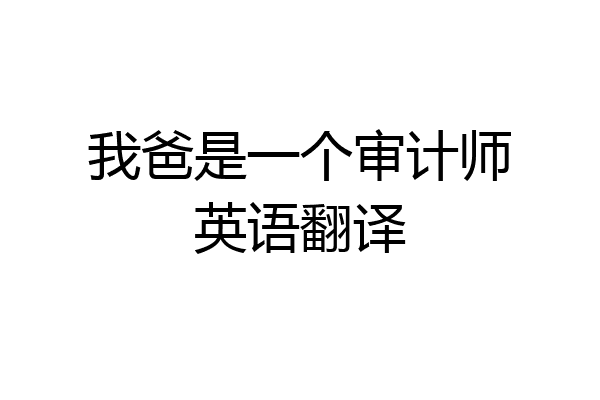 我爸是一个审计师英语翻译