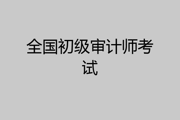 全国初级审计师考试