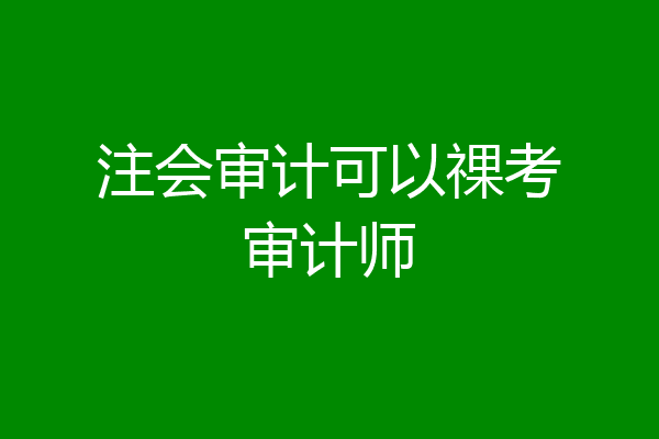 注会审计可以祼考审计师