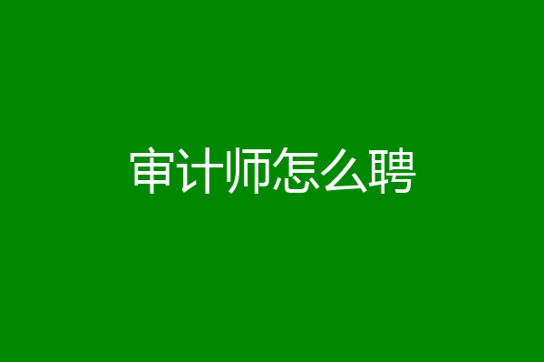 审计师怎么聘