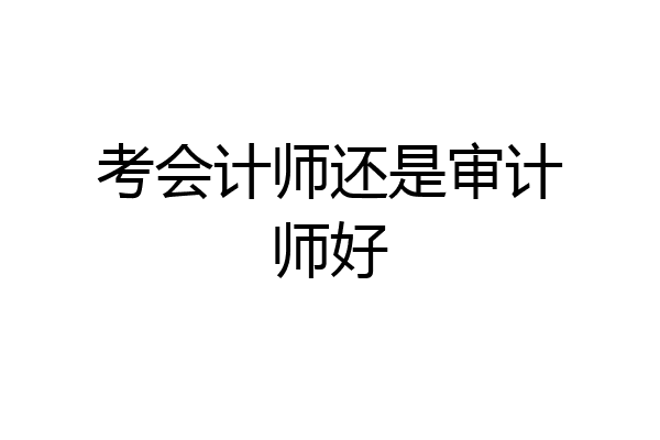 考会计师还是审计师好