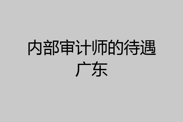 内部审计师的待遇广东