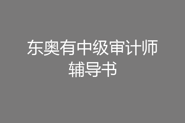 东奥有中级审计师辅导书