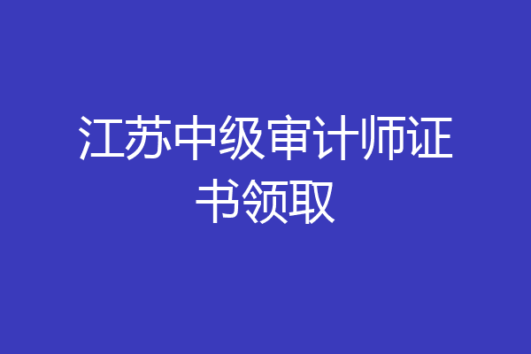 江苏中级审计师证书领取