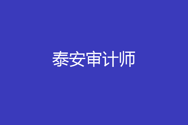 泰安审计师