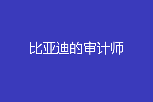 比亚迪的审计师