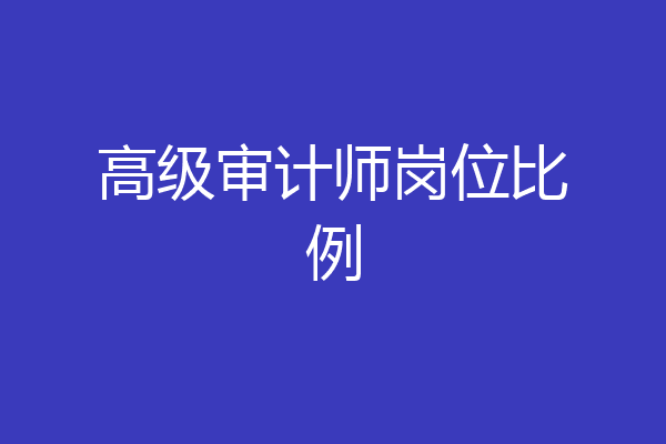高级审计师岗位比例