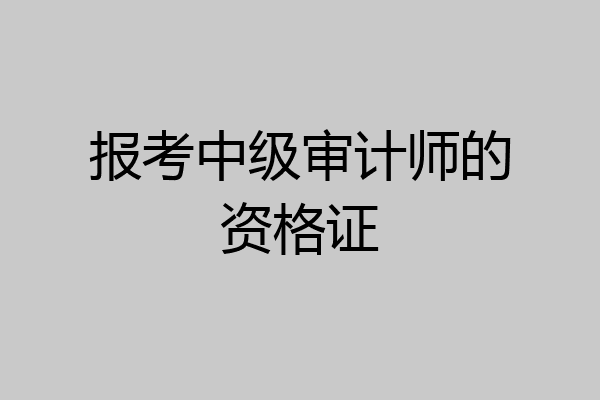 报考中级审计师的资格证