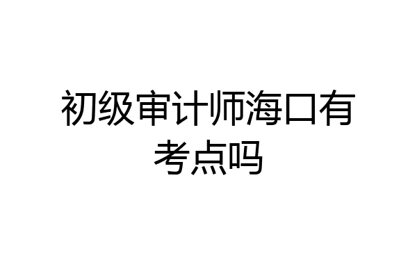 初级审计师海口有考点吗