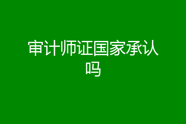 审计师证国家承认吗