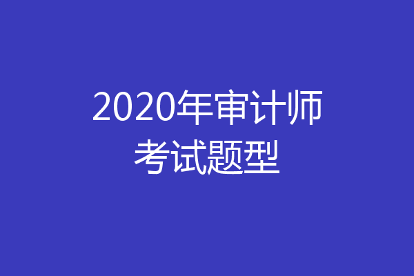 2020年审计师考试题型