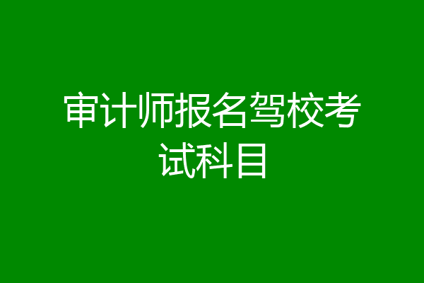 审计师报名驾校考试科目