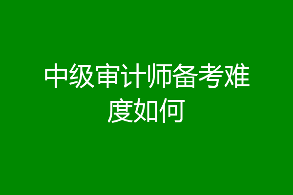 中级审计师备考难度如何