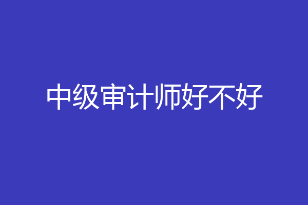 中级审计师好不好