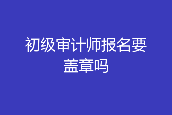 初级审计师报名要盖章吗