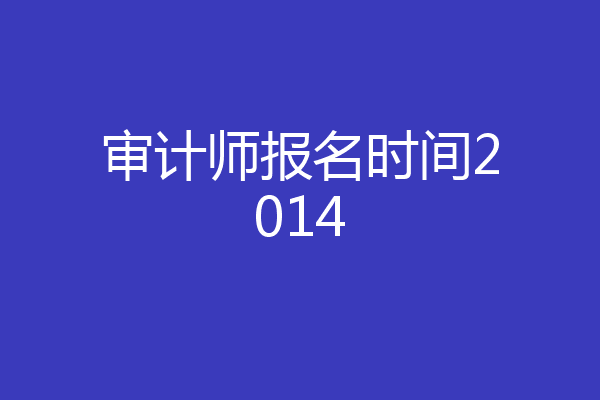 审计师报名时间2014