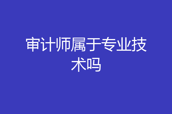 审计师属于专业技术吗