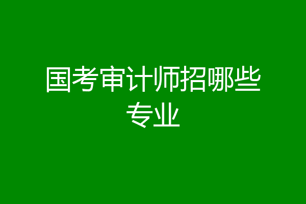 国考审计师招哪些专业