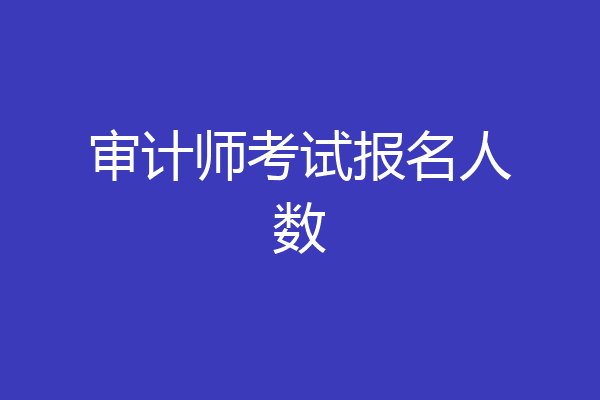 审计师考试报名人数
