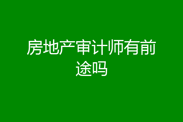 房地产审计师有前途吗