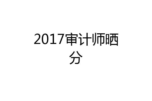 2017审计师晒分
